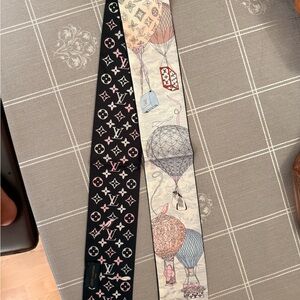 Louis Vuitton Monogram Silk Scarf in Black and Pink